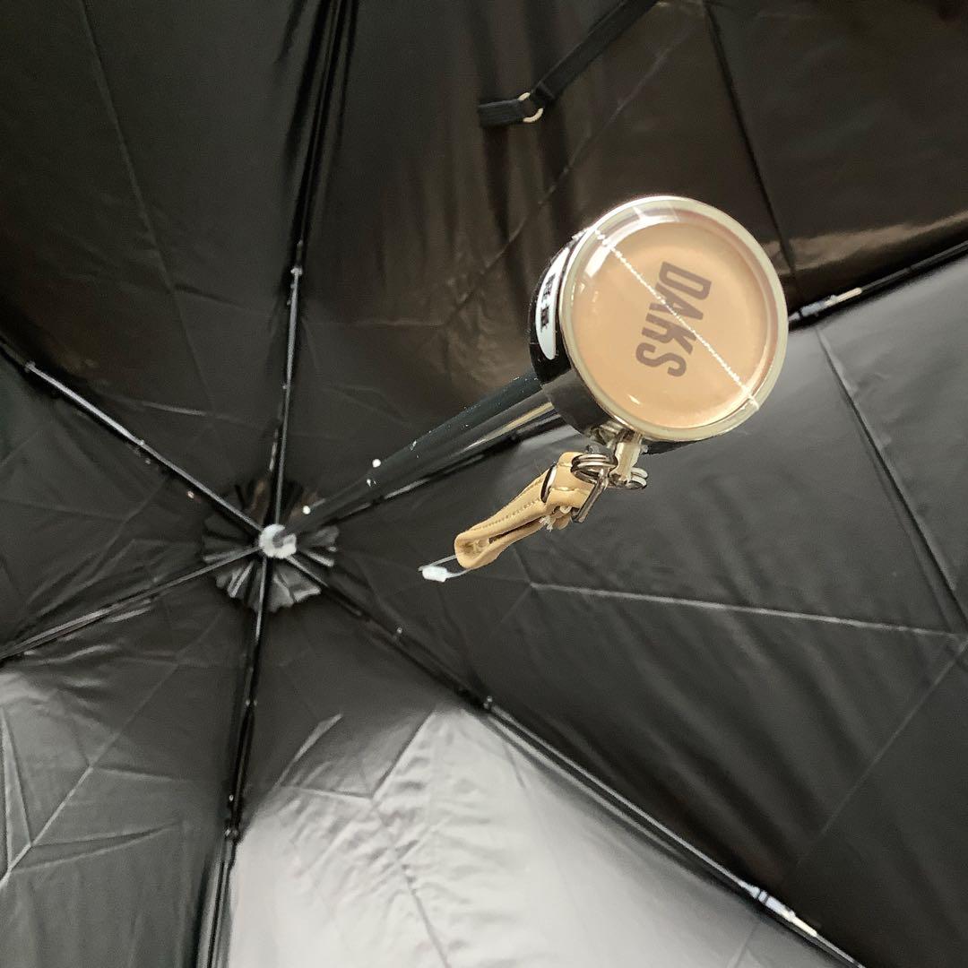 新品★DAKSダックス捺染プリントカラフル街並み柄晴雨兼用折りたたみ傘★日傘★黒