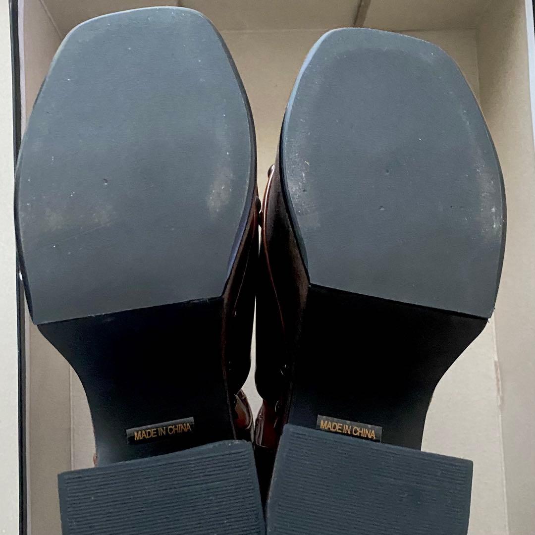 【新品】EMODA エモダ　バルキーコンビネーション サンダル　キャメル　厚底