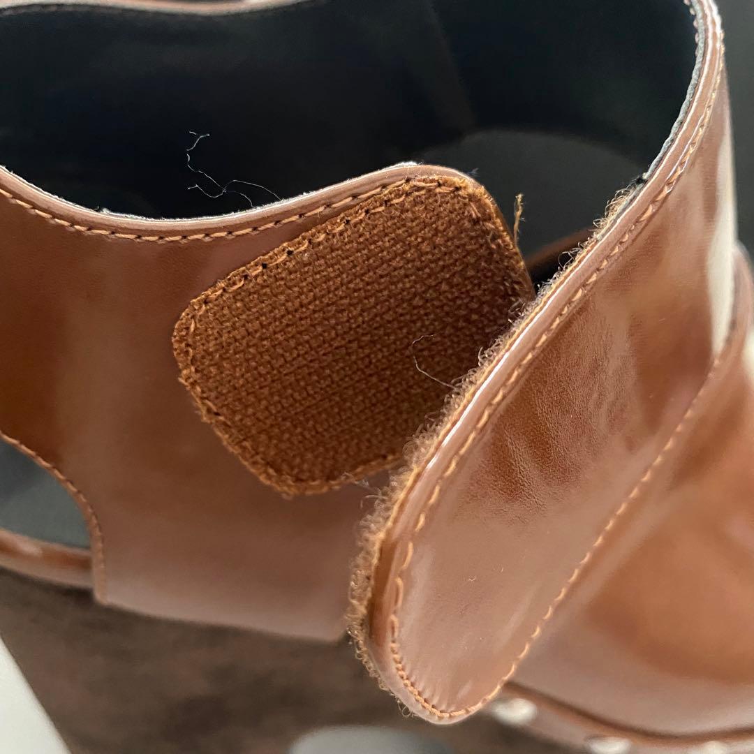 【新品】EMODA エモダ　バルキーコンビネーション サンダル　キャメル　厚底