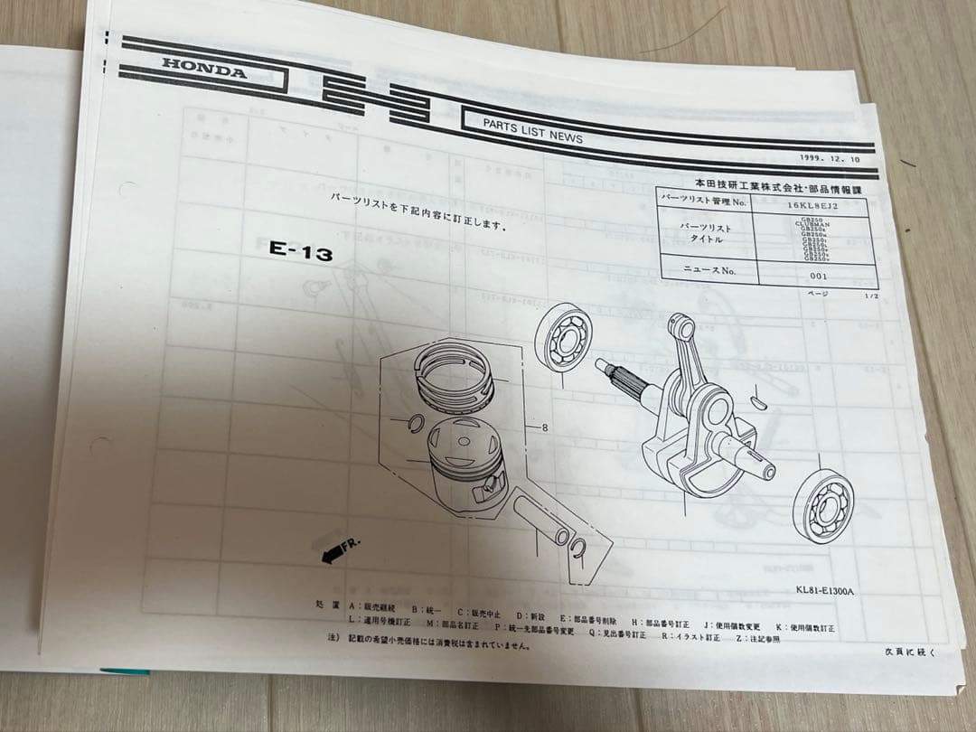 ホンダ　GB250 クラブマン　サービスマニュアル