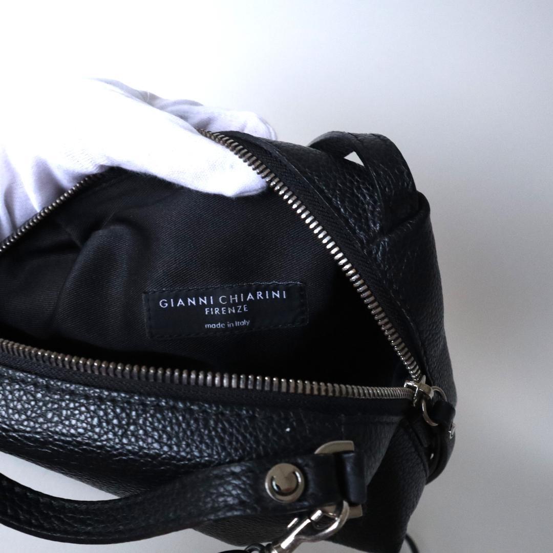 美品ジャンニキアリーニ アリファS 2wayショルダーバッグ ブラックイタリア製