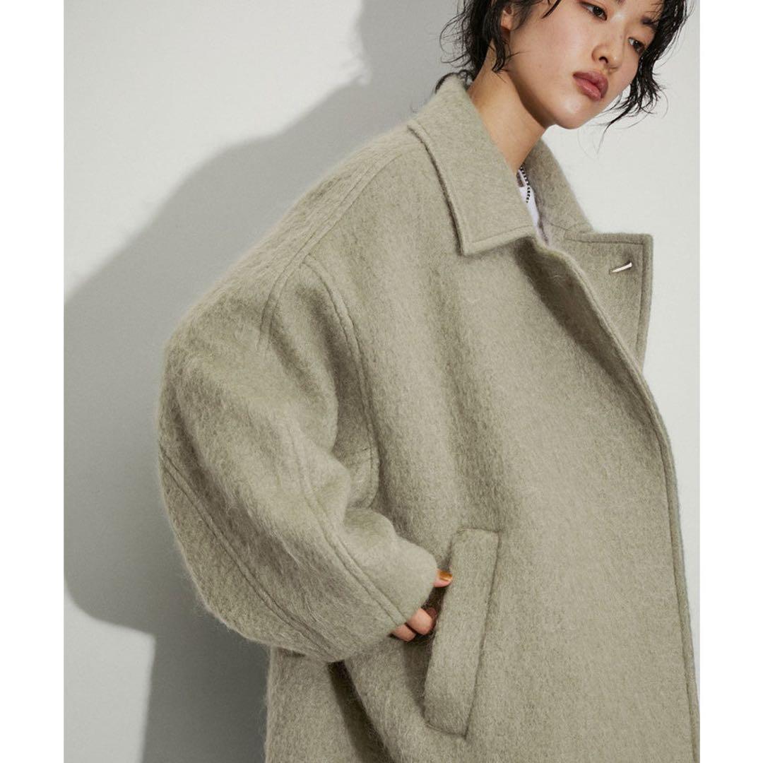 ADAM ET ROPÉ FEMME モヘヤシャギーミドルコート