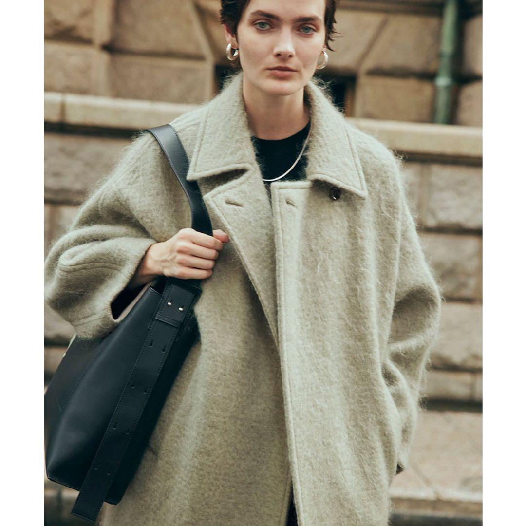 ADAM ET ROPÉ FEMME モヘヤシャギーミドルコート