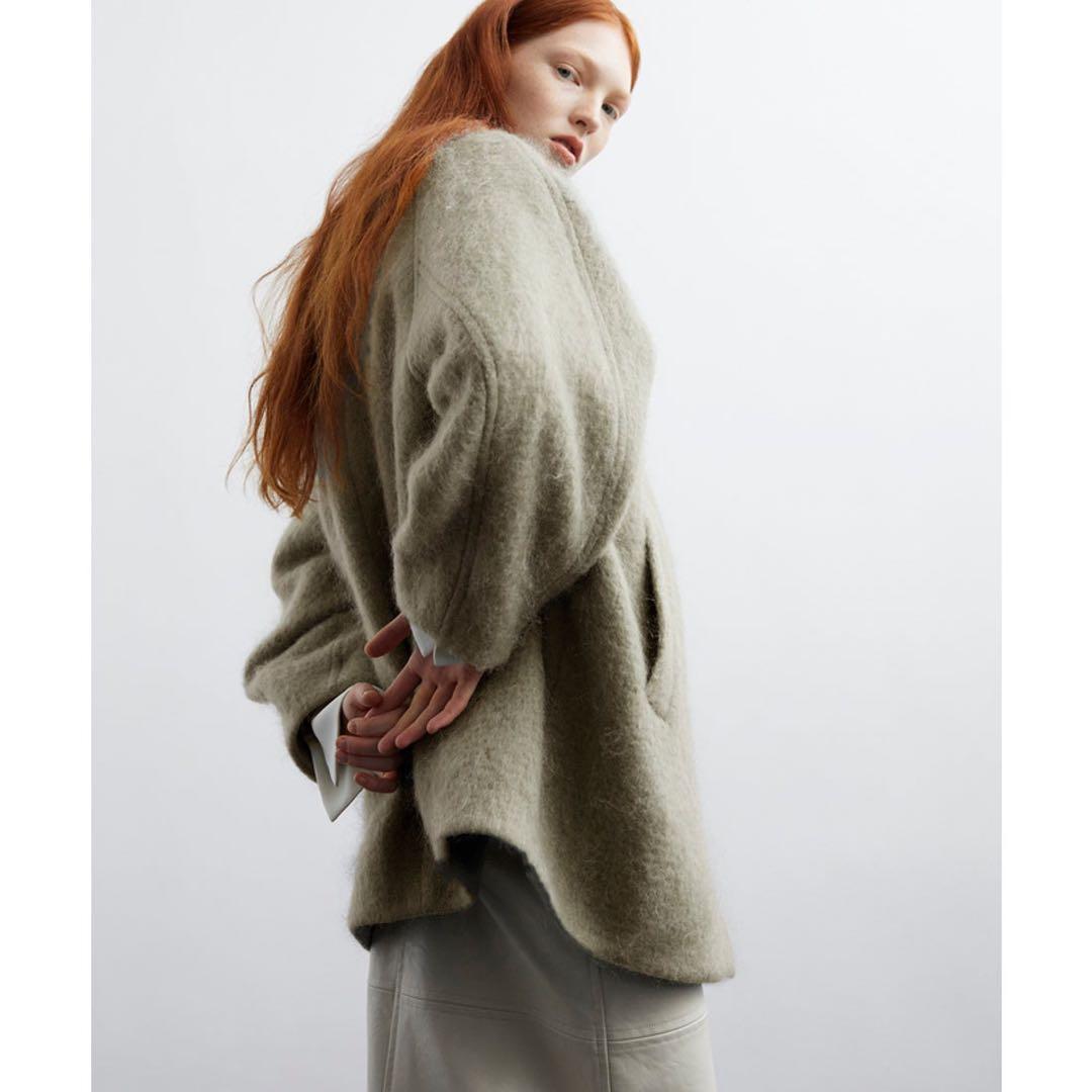 ADAM ET ROPÉ FEMME モヘヤシャギーミドルコート