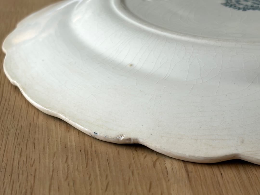 希少　フランスアンティーク　花リムプレート　ショワジールロワ窯　PAVOTS