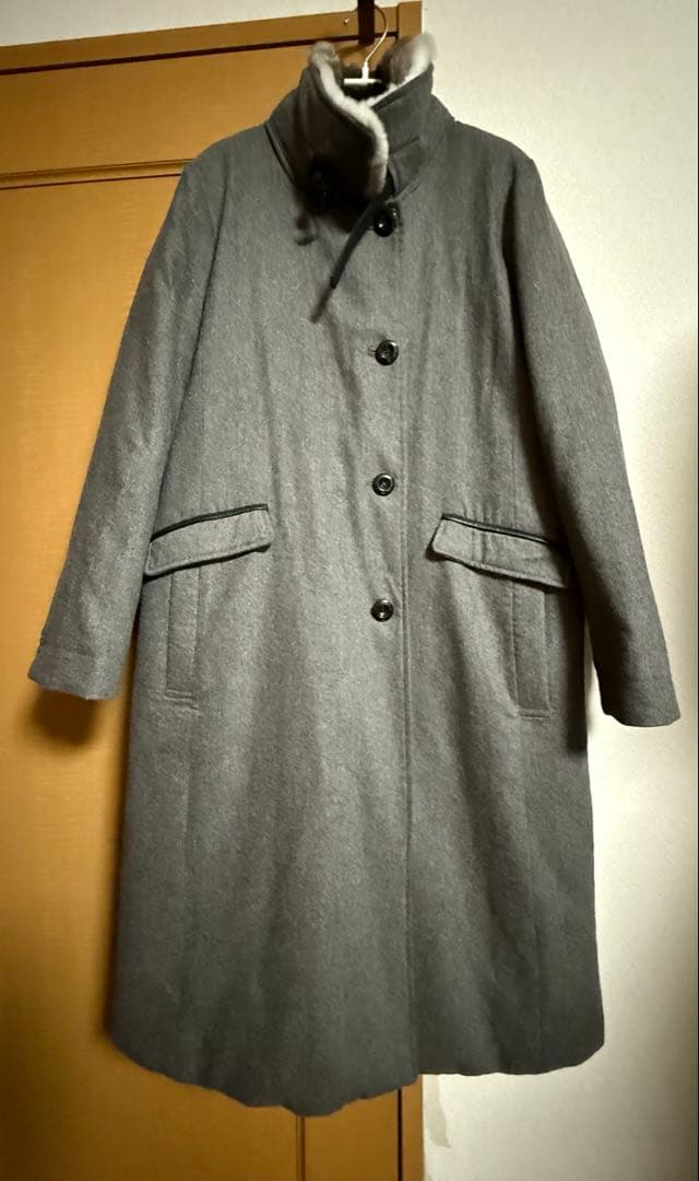 ウールコート見えダウンロングコート　ディノス　ダーマコレクション