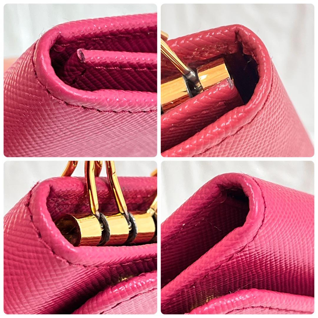 未使用級✨PRADA キーケース　マキシタイプ　ローズ　メタルロゴ　レディース