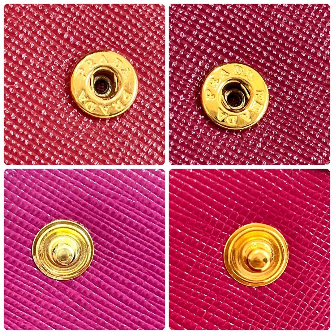 未使用級✨PRADA キーケース　マキシタイプ　ローズ　メタルロゴ　レディース