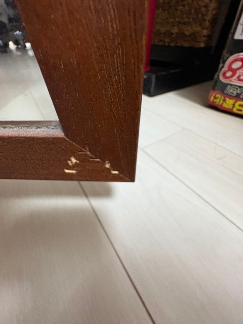 アンティーク　コーナーキャビネット　ガラス　ミラー