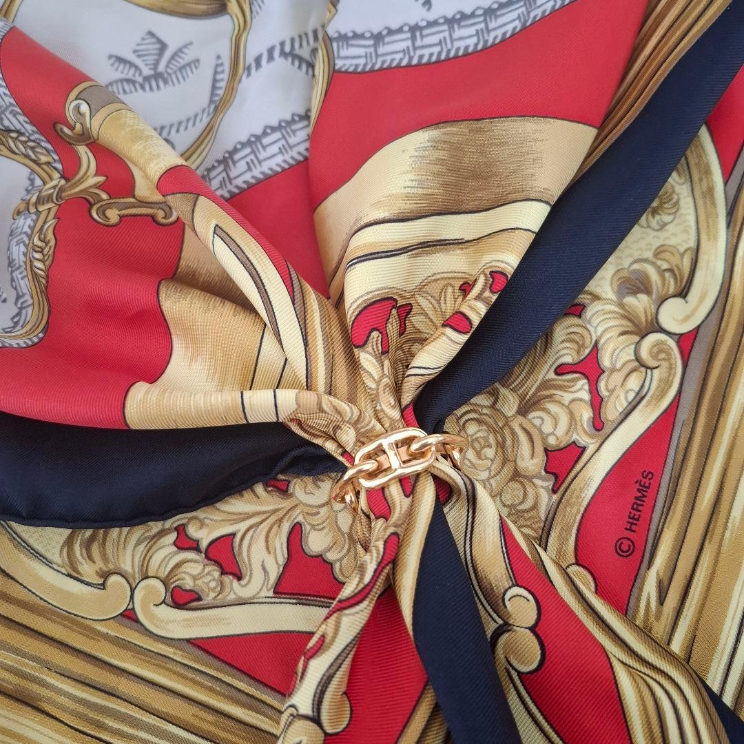 HERMES シェーヌダンクル スカーフリング ゴールド アクセサリー エルメス