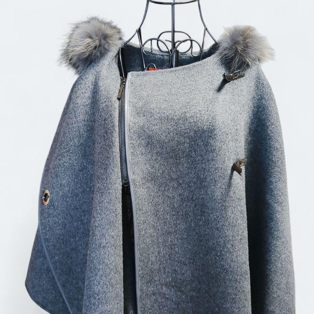 専用極美品✨ヴィヴィアンウエストウッド ポンチョ ケープ カシミヤ混 上質ファー