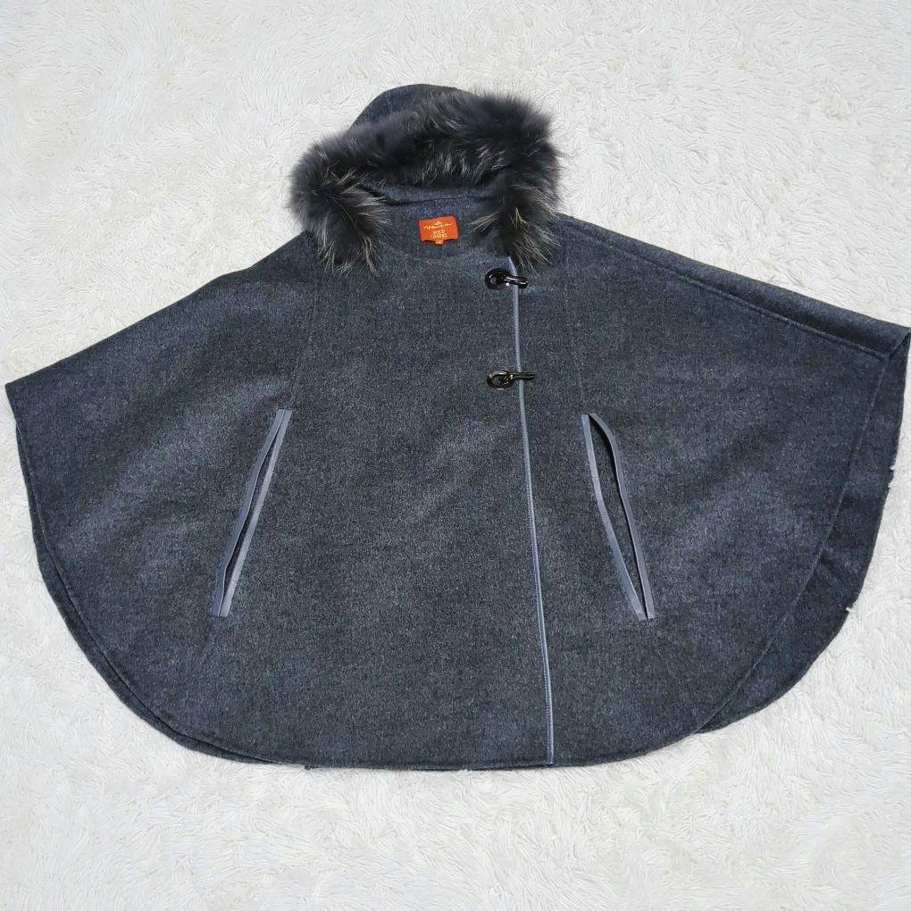 専用極美品✨ヴィヴィアンウエストウッド ポンチョ ケープ カシミヤ混 上質ファー