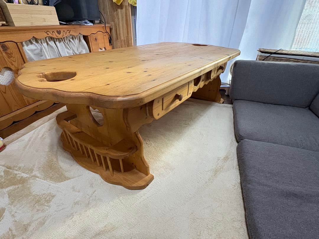 カントリー　ローテーブル　ハート