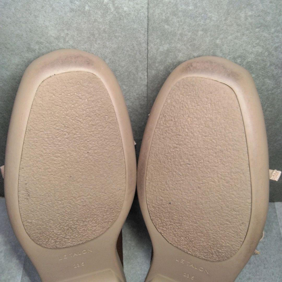 LE TALON ダブルリボンバレリーナ 23.5 ピンク サテン