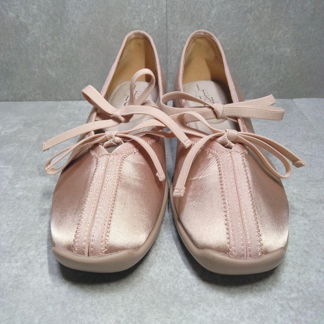 LE TALON ダブルリボンバレリーナ 23.5 ピンク サテン