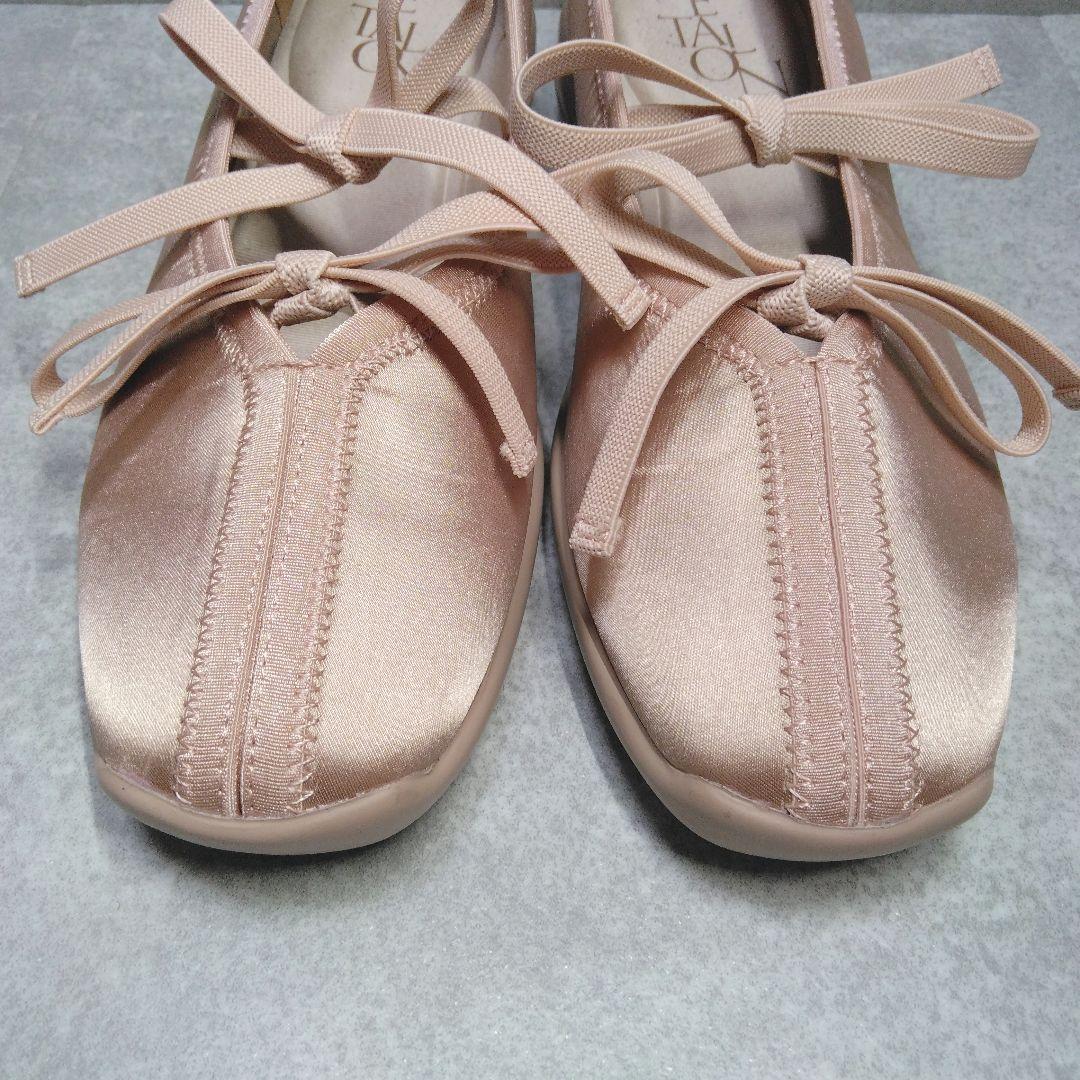 LE TALON ダブルリボンバレリーナ 23.5 ピンク サテン