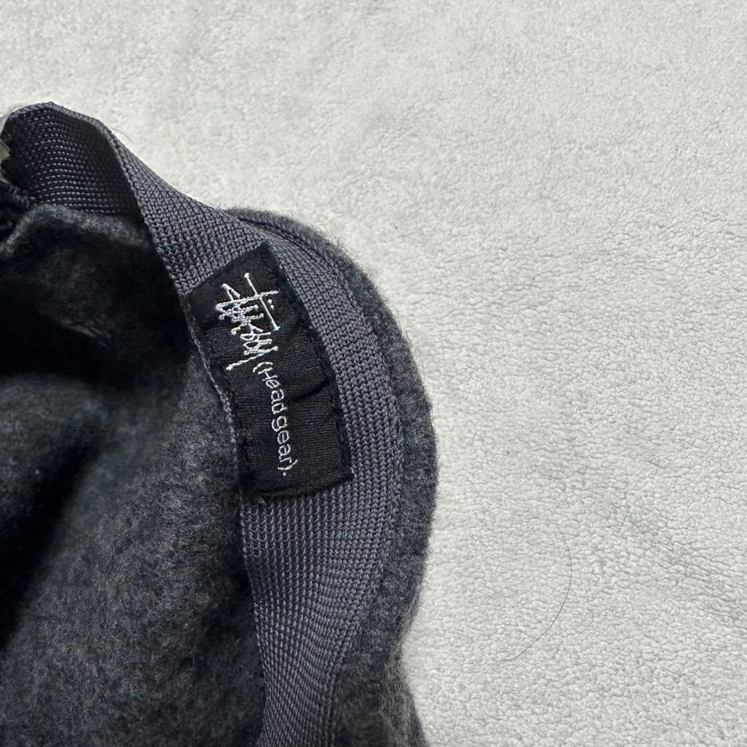 old stussy ウール ハンチング 刺繍ロゴ グレー