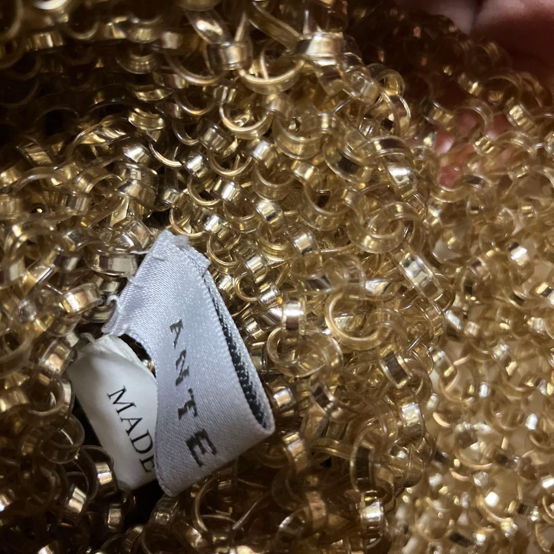 ANTEPRIMA ゴールド フラワーモチーフ パーティーバッグ