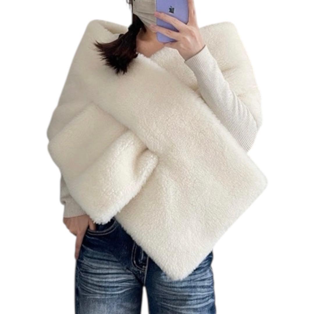 新品未使用 ベアストール アルパカ素材 テディストール ホワイト