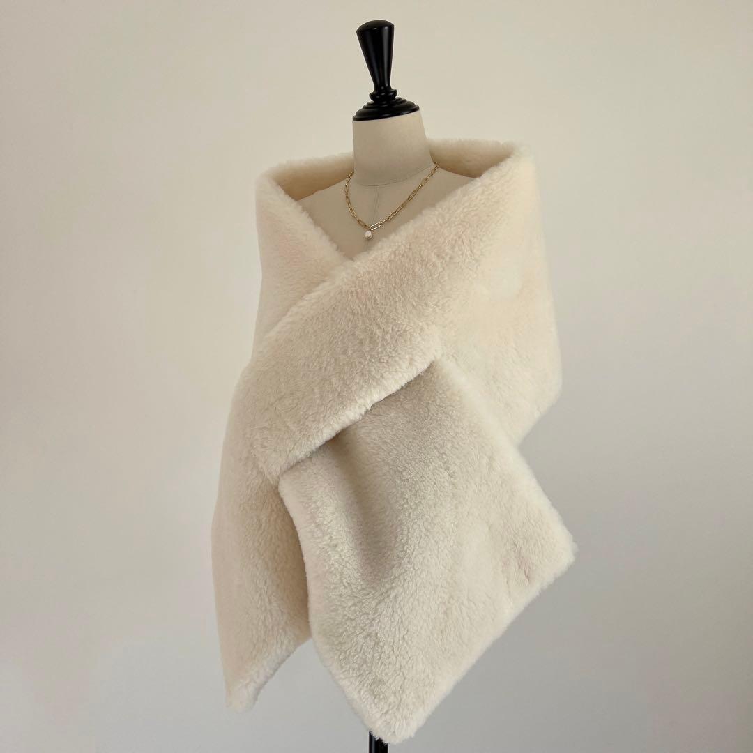 新品未使用 ベアストール アルパカ素材 テディストール ホワイト