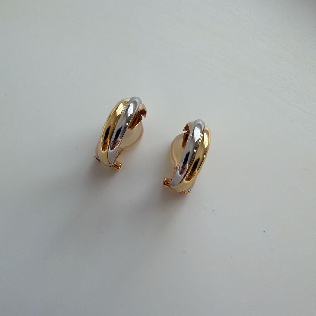 スリーカラー　イヤリング　18k