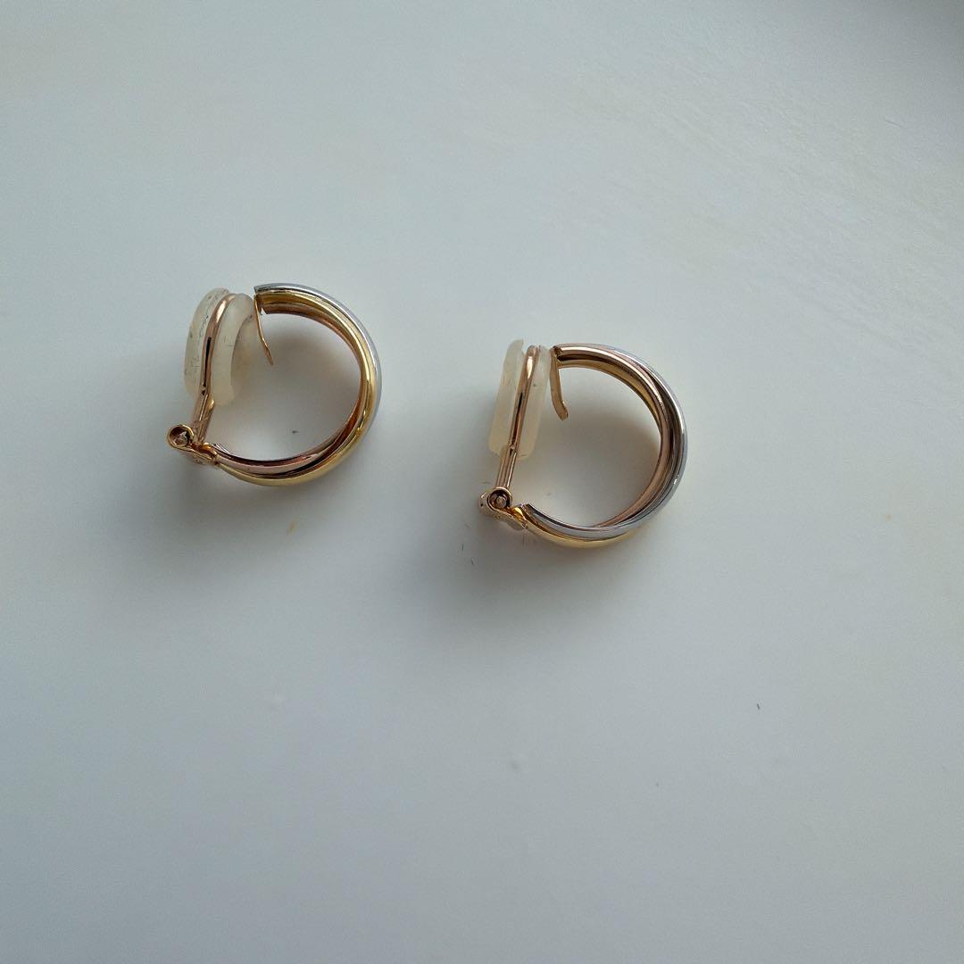 スリーカラー　イヤリング　18k