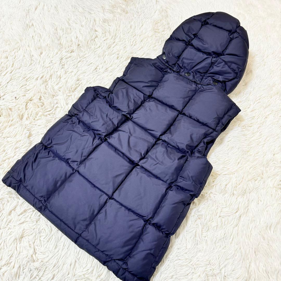 MONCLER ダウンベスト　ネイビー　サイズ0 フードあり