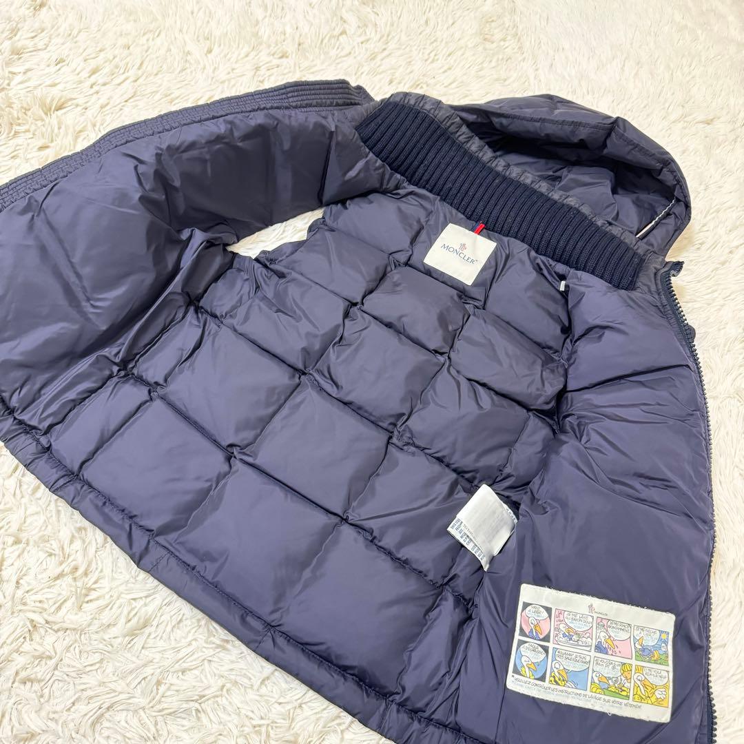 MONCLER ダウンベスト　ネイビー　サイズ0 フードあり