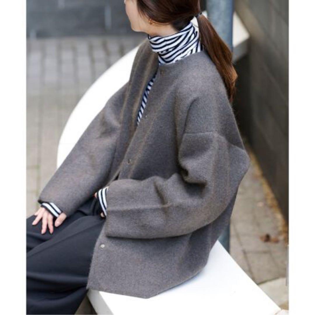 美品 ジャーナルスタンダード ダブルフェイスコクーンカーディガン ジャケット