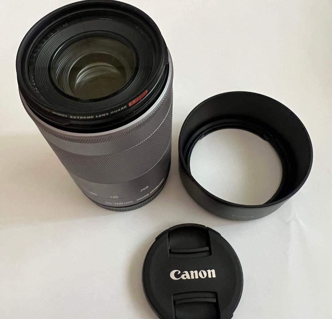 美品★Canon EF-M 55-200mm （フード／フィル／前後キャップ付）