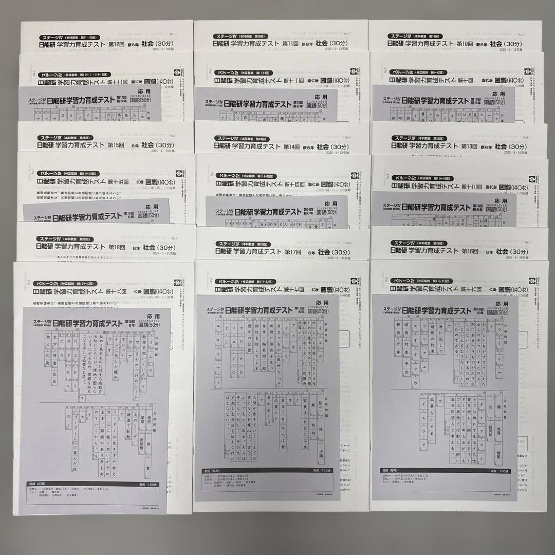 [2025年最新版] 日能研 6年 前期テスト17回分