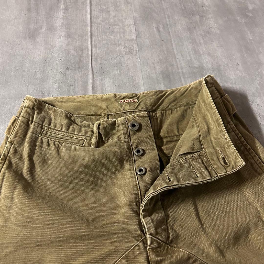 m6912【00s】KAPITAL サルエル風 ワークパンツ　ダック生地 日本製