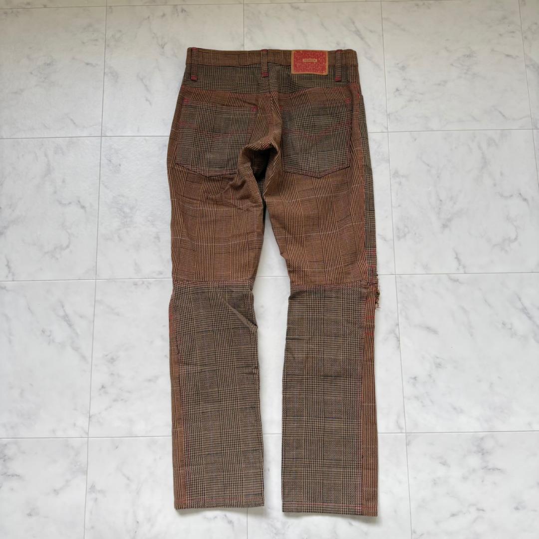 Christopher Nemeth 立体裁断　チェックパンツ ブラウン S