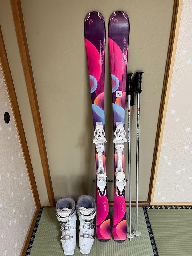 ヘッドスキー板とノルディカスキー靴・ストックのセット