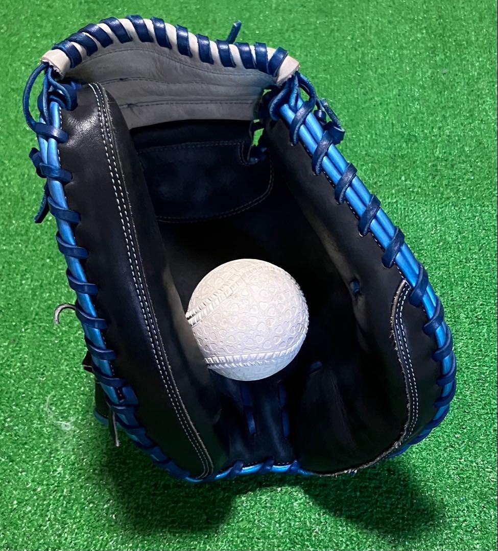 一般 軟式野球 キャッチャーミット ミズノ 大人サイズ ブラック ブルー