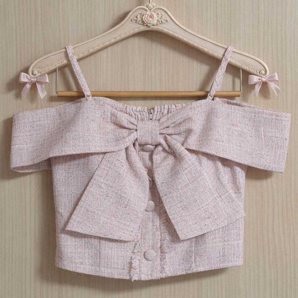 【LIP SERVICE】リボンオフショルトップス