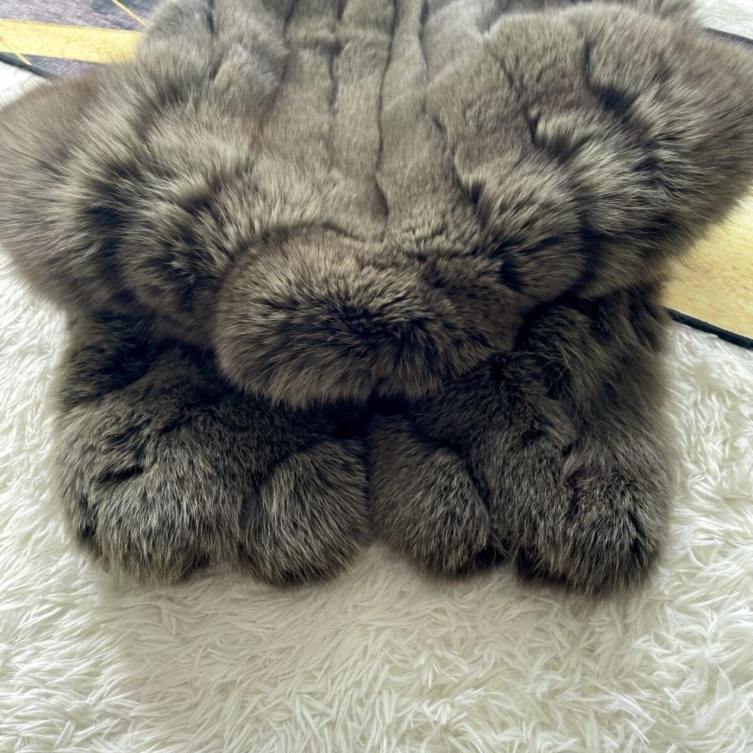 極肉厚◎/着丈48 サガフォックス クロップド/ショート ファーコート 毛皮 L