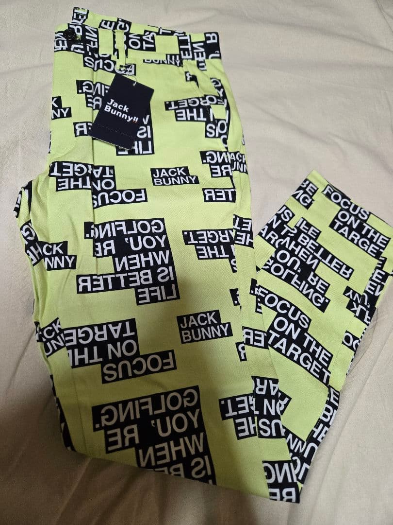 6　サイズ　LL　メンズ　ゴルフウェア jackbunny　イエロー　パンツ