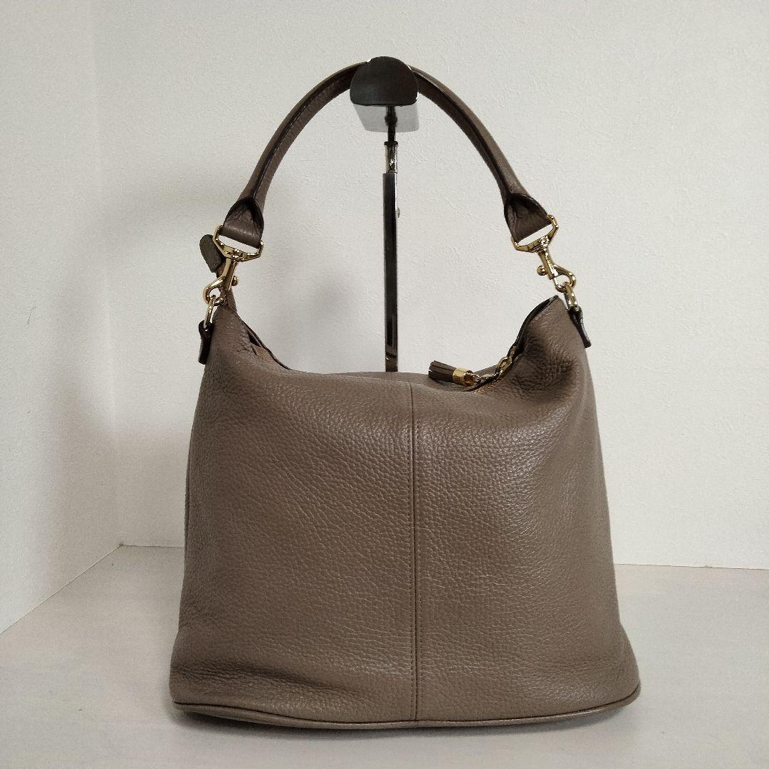 ATAO ウィークエンド 2way ショルダーバッグ レザー グレージュ