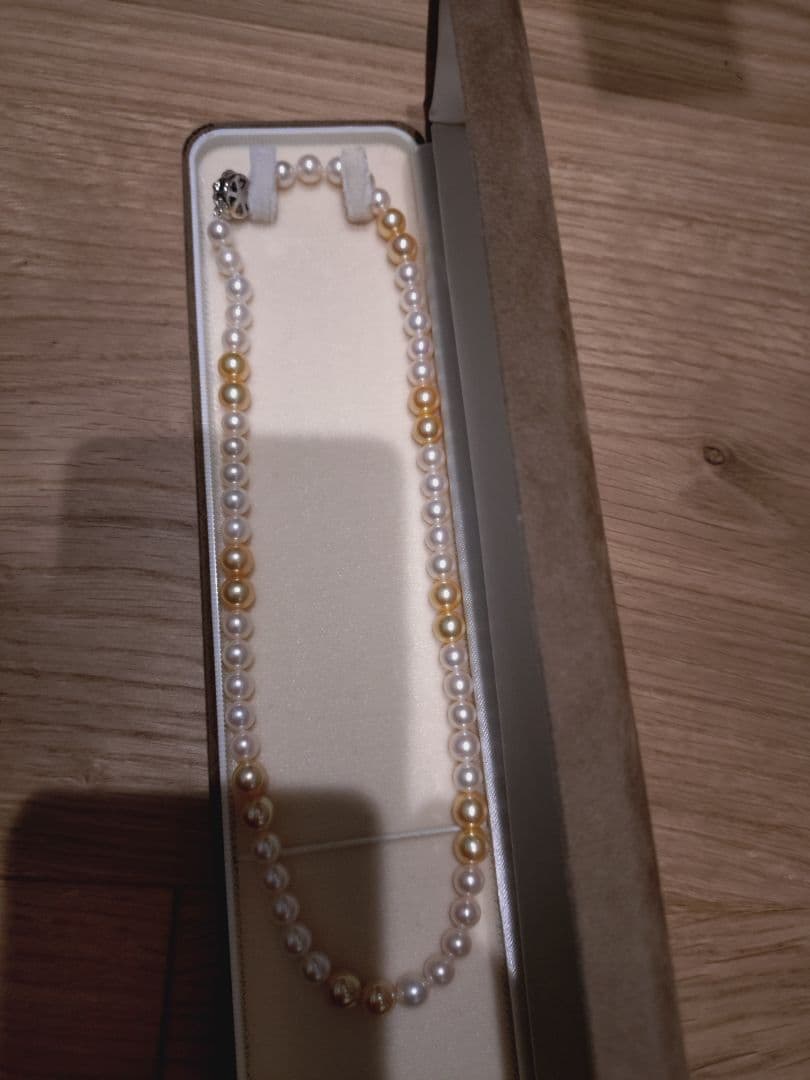 パールネックレス ホワイト×ゴールド