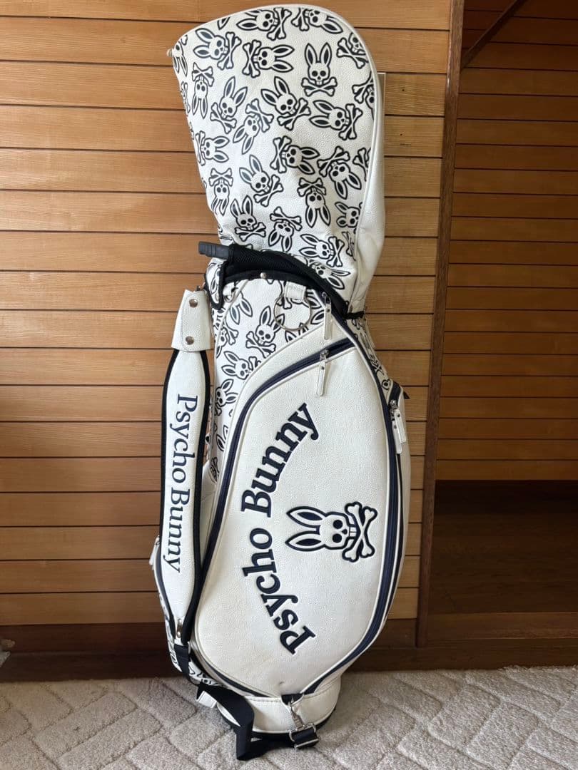 ヘッドカバー付 Psycho Bunny ゴルフバッグ・キャディバッグ ホワイト