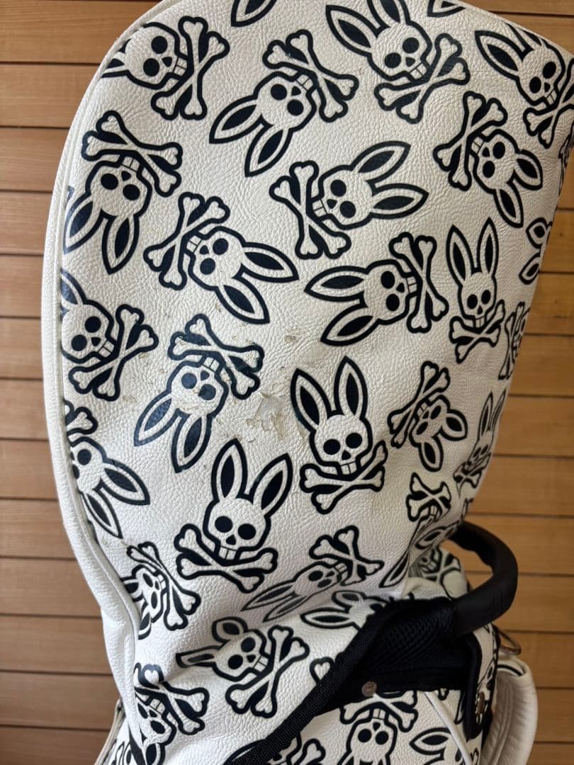 ヘッドカバー付 Psycho Bunny ゴルフバッグ・キャディバッグ ホワイト