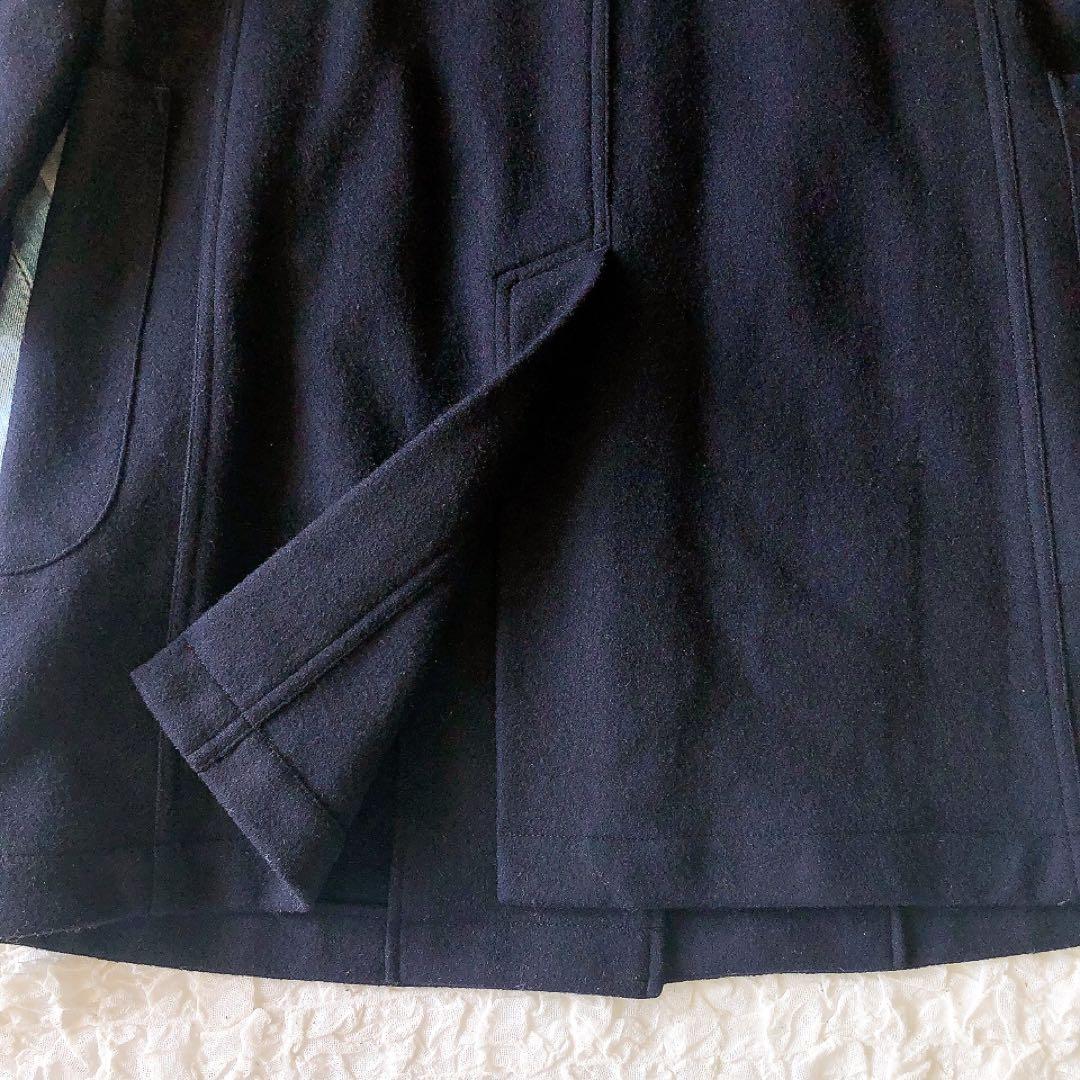 MHL メルトン チェスターコート ウール100% ネイビー 2