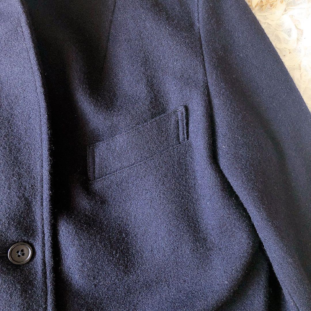 MHL メルトン チェスターコート ウール100% ネイビー 2