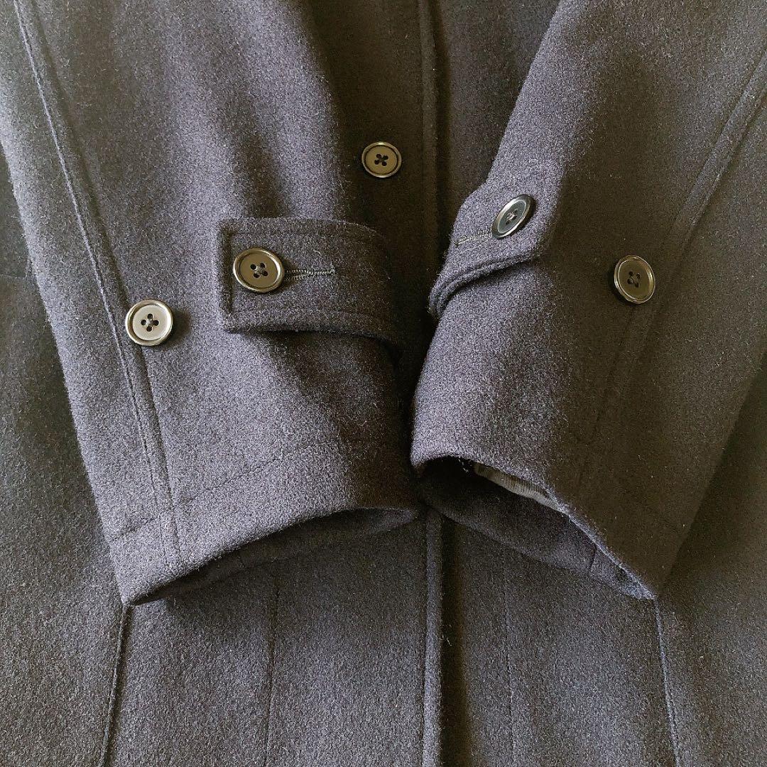 MHL メルトン チェスターコート ウール100% ネイビー 2