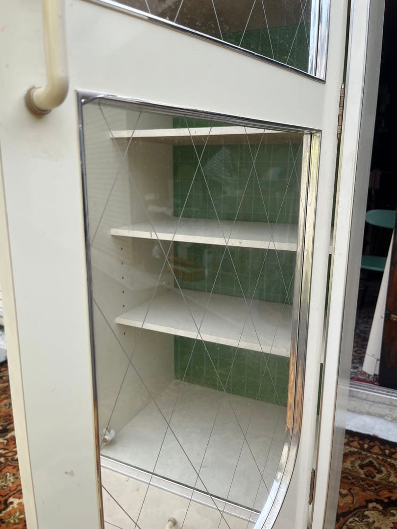 おがちよ＊食器棚 飾り棚 縦型 昭和レトロ レトロポップ 当時物インテリア