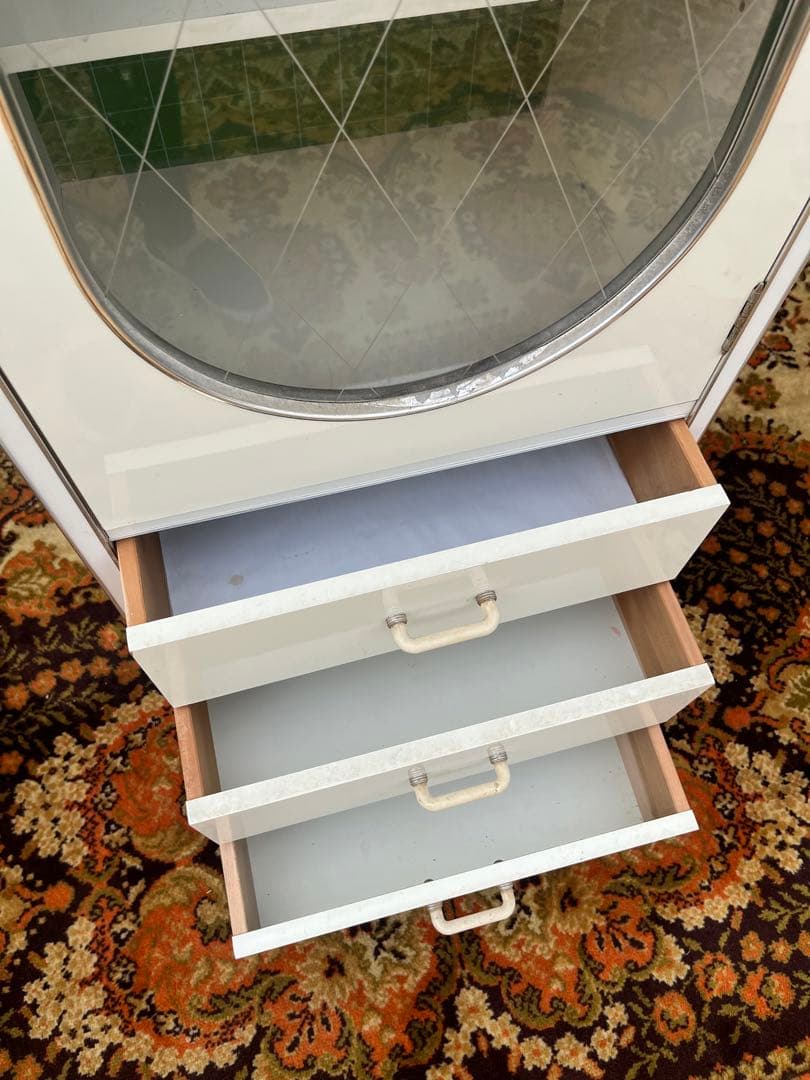 おがちよ＊食器棚 飾り棚 縦型 昭和レトロ レトロポップ 当時物インテリア