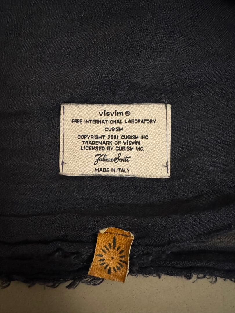 visvim シルク ネイビー ストール ファリエロサルティ 中古 ビズビム