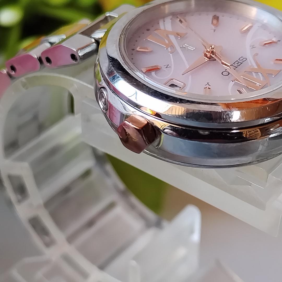 【稼働品】セイコー ルキア 腕時計 電波ソーラー 純正ブレス 箱付き SEIKO