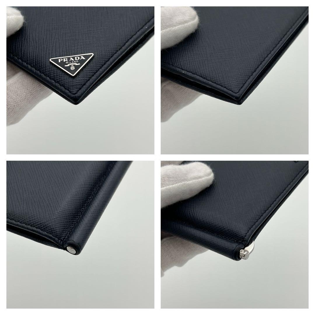 PRADA プラダ サフィアーノ 三角プレート マネークリップ カードケース